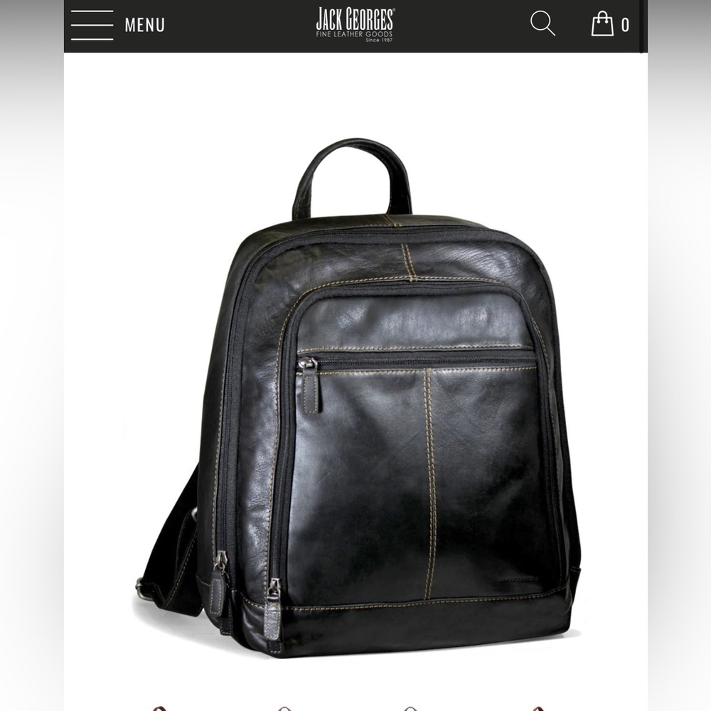 JACKGEORGES Black Voyager Backpack #7516